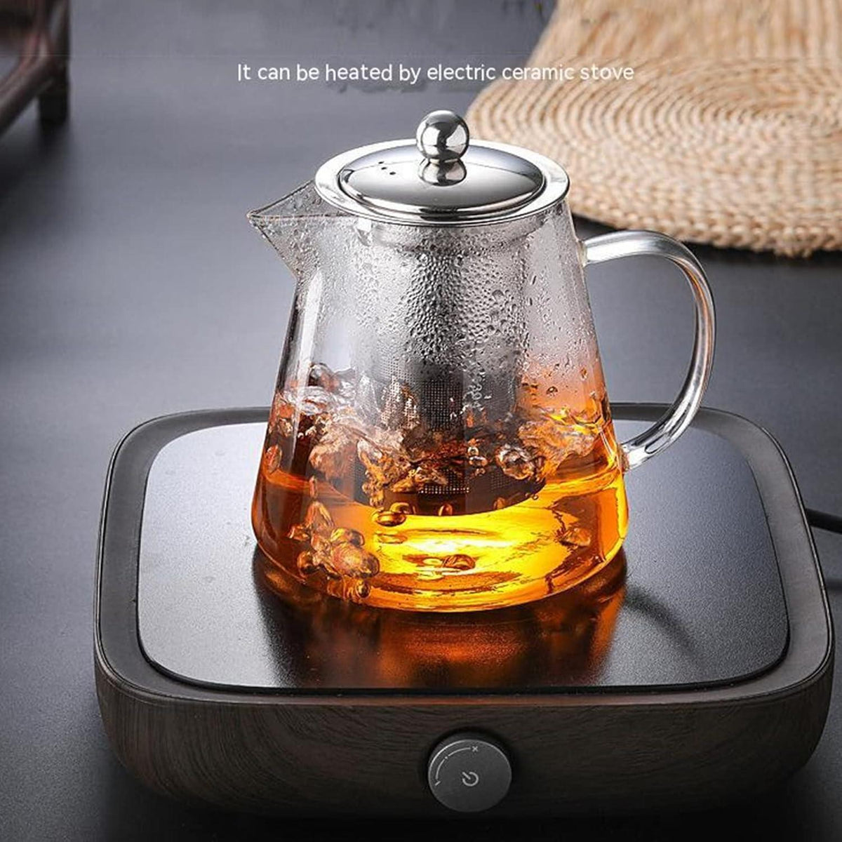Teekanne Borosilikatglas mit Siebeinsatz 750ML Spülmaschinenfest