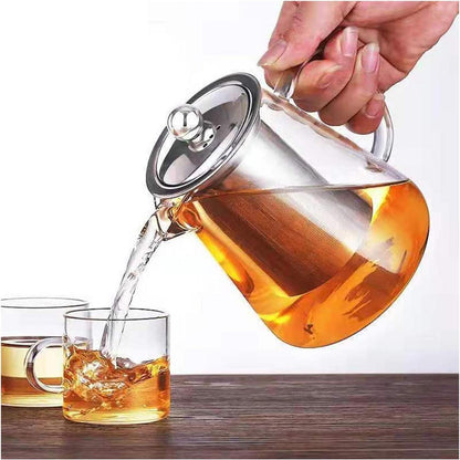 Glas Teekanne mit Siebeinsatz Borosilikatglas Teeservice 750ML Neu