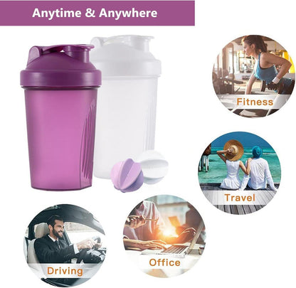 Protein Shaker Flasche 400 ml Auslaufsicher BPA Frei Eiweiß Shaker für Supplement Shakes
