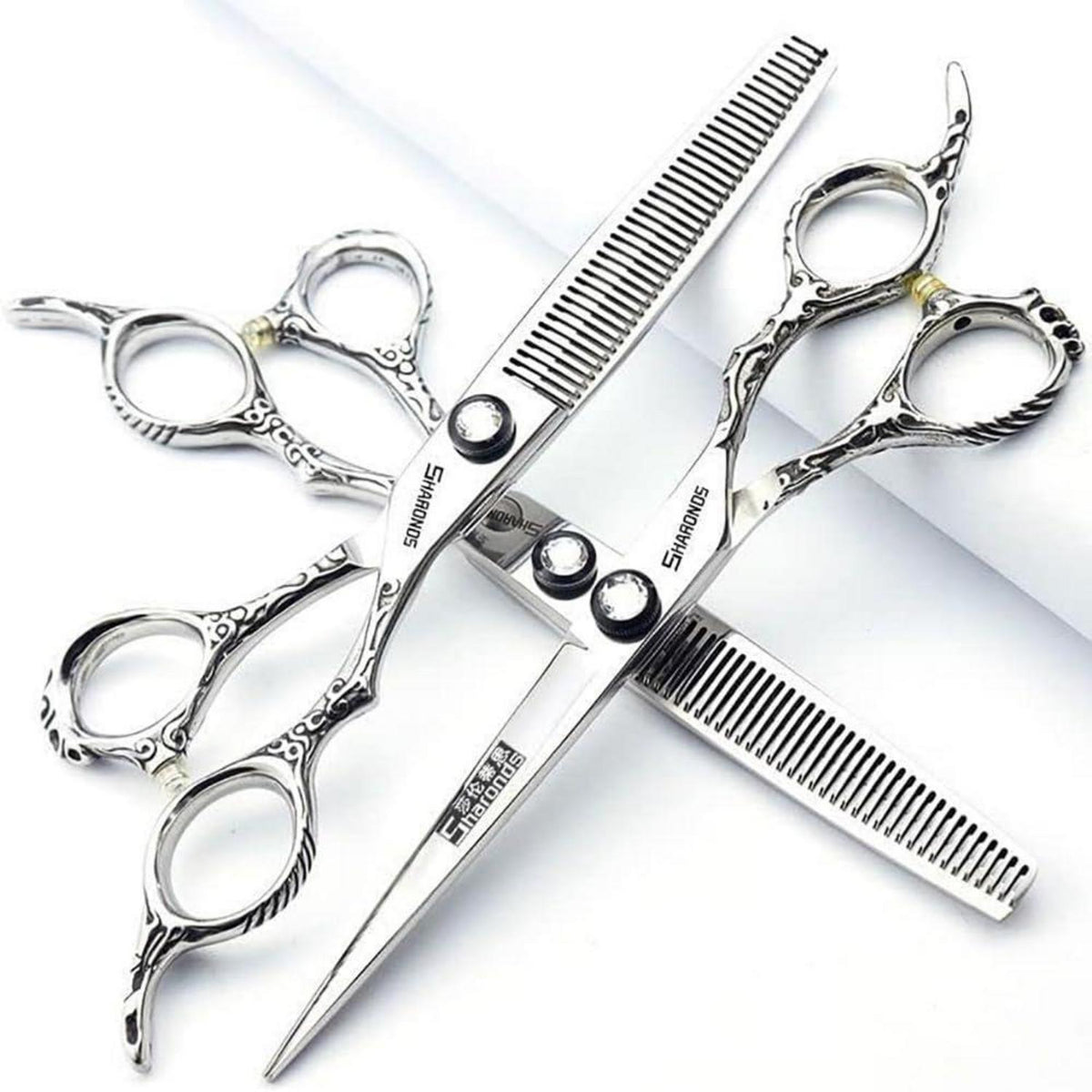 7 Zoll Friseurschere 440C Stahl Set – Professionelle Haarschneideschere