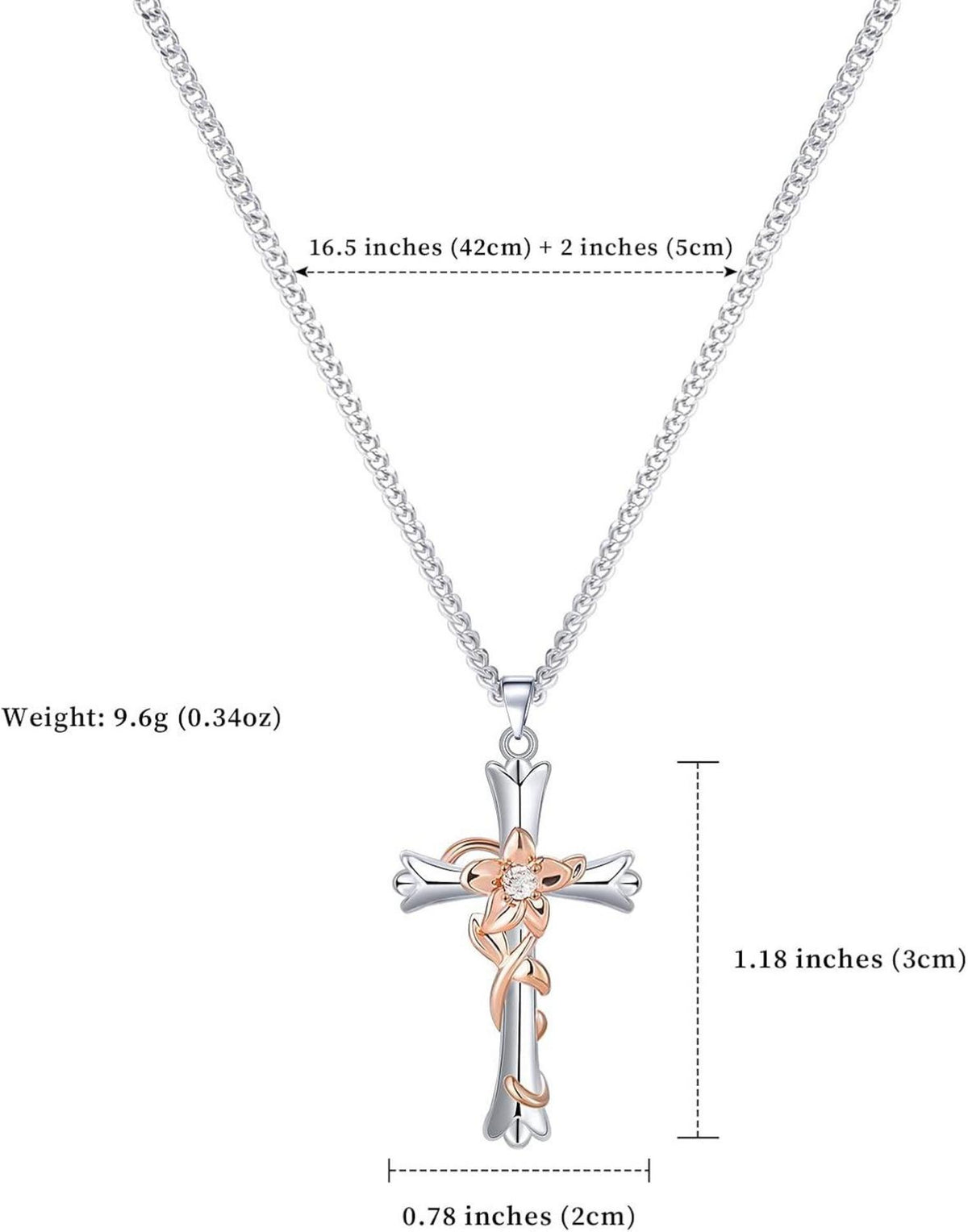 Kreuzkette Halskette Religiöser Glaube Geschenk für Frauen