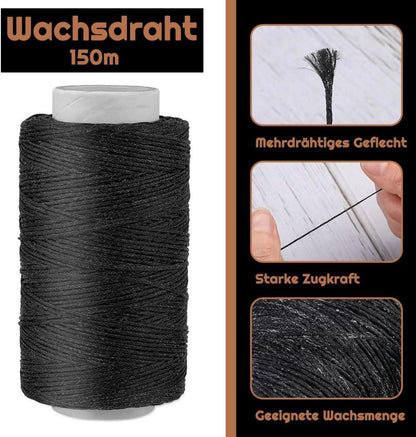 Namner Leder Faden Set 7-teilig Ledergarn Schwarz