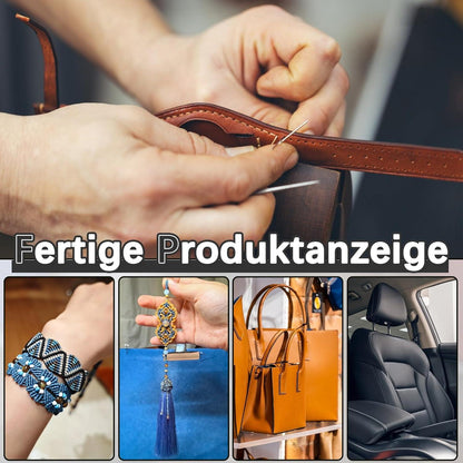 150m Lederfaden Set inkl. Nähnadeln Schwarz - DIY Lederhandwerk