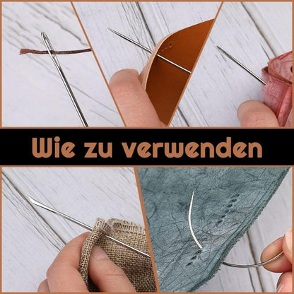 Leder Faden Set 150D Wachsfaden Ledernähgarn Nähnadeln kaffeebraun
