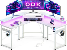 Gaming Tisch mit LED und Monitorablage, Kohlefaser