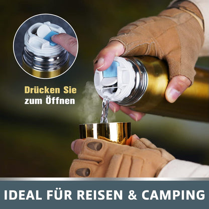 Grogife Geburtstagsgeschenk Männer Jägermeister Trinkflasche Edelstahl 500ml Gold