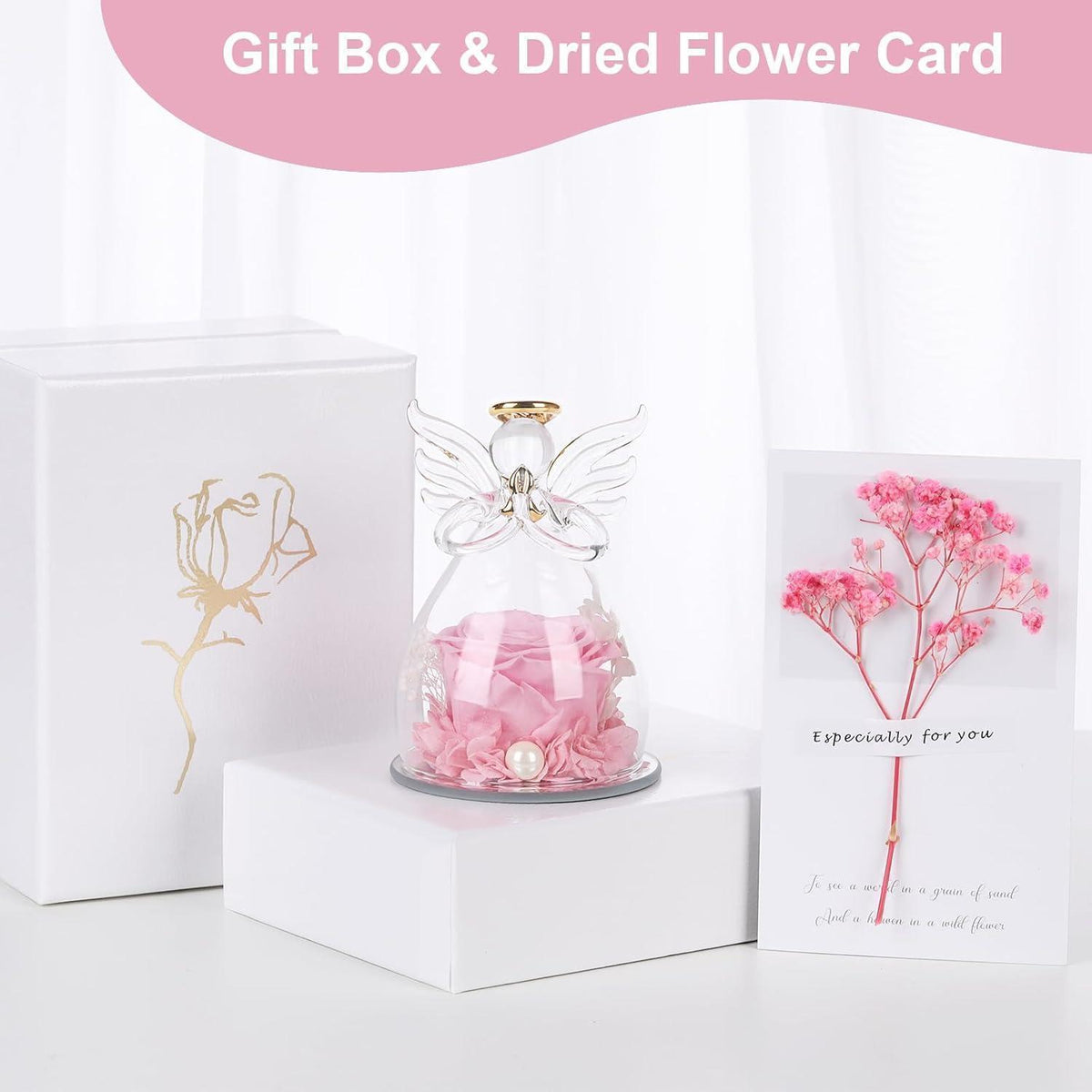 Ewige Rose im Engel: Konservierte Blume als Geschenk für Frauen