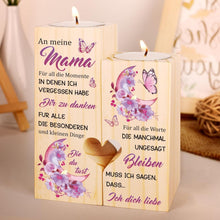 Personalisierter Holzkerzenhalter für Mama Blume/Kerzenständer