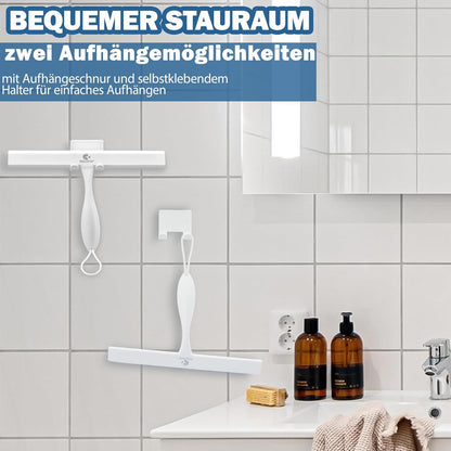 Duschabzieher Silikon mit Halterung 27.9cm Anti-Rost für Dusche