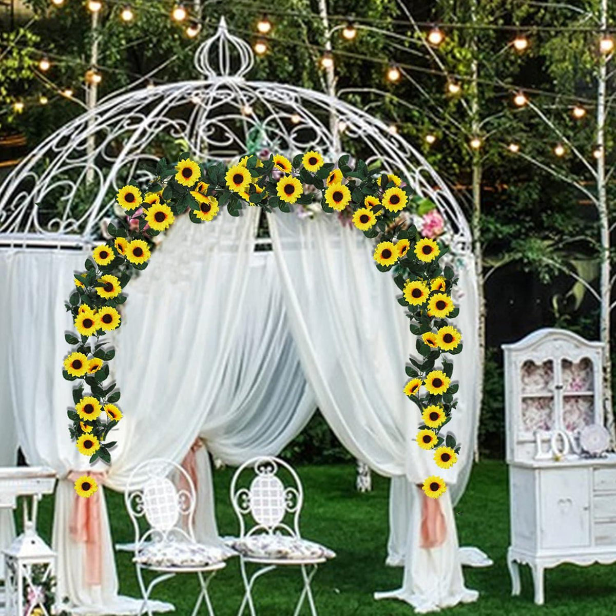 Künstliche Sonnenblumen Girlande 3er Set 2,3m Hochzeit Deko