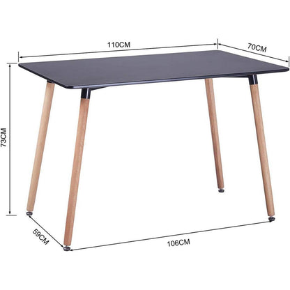 Skandinavischer Esstisch 110x70cm – MDF Tischplatte, Buchenholz