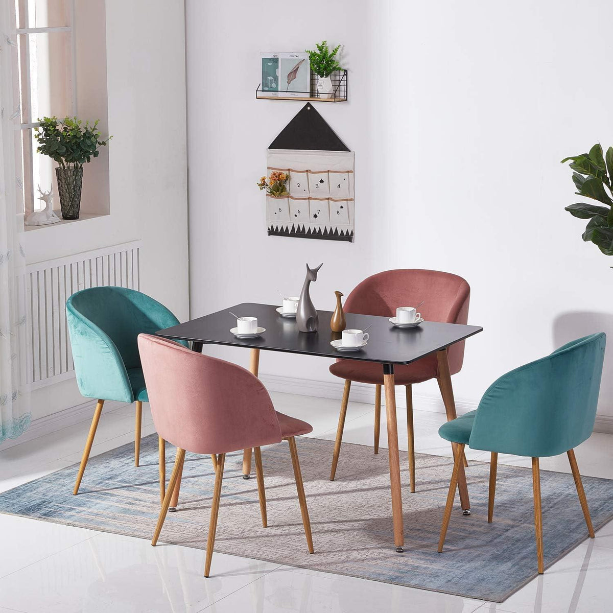 Skandinavischer Esstisch 110x70cm – MDF Tischplatte, Buchenholz