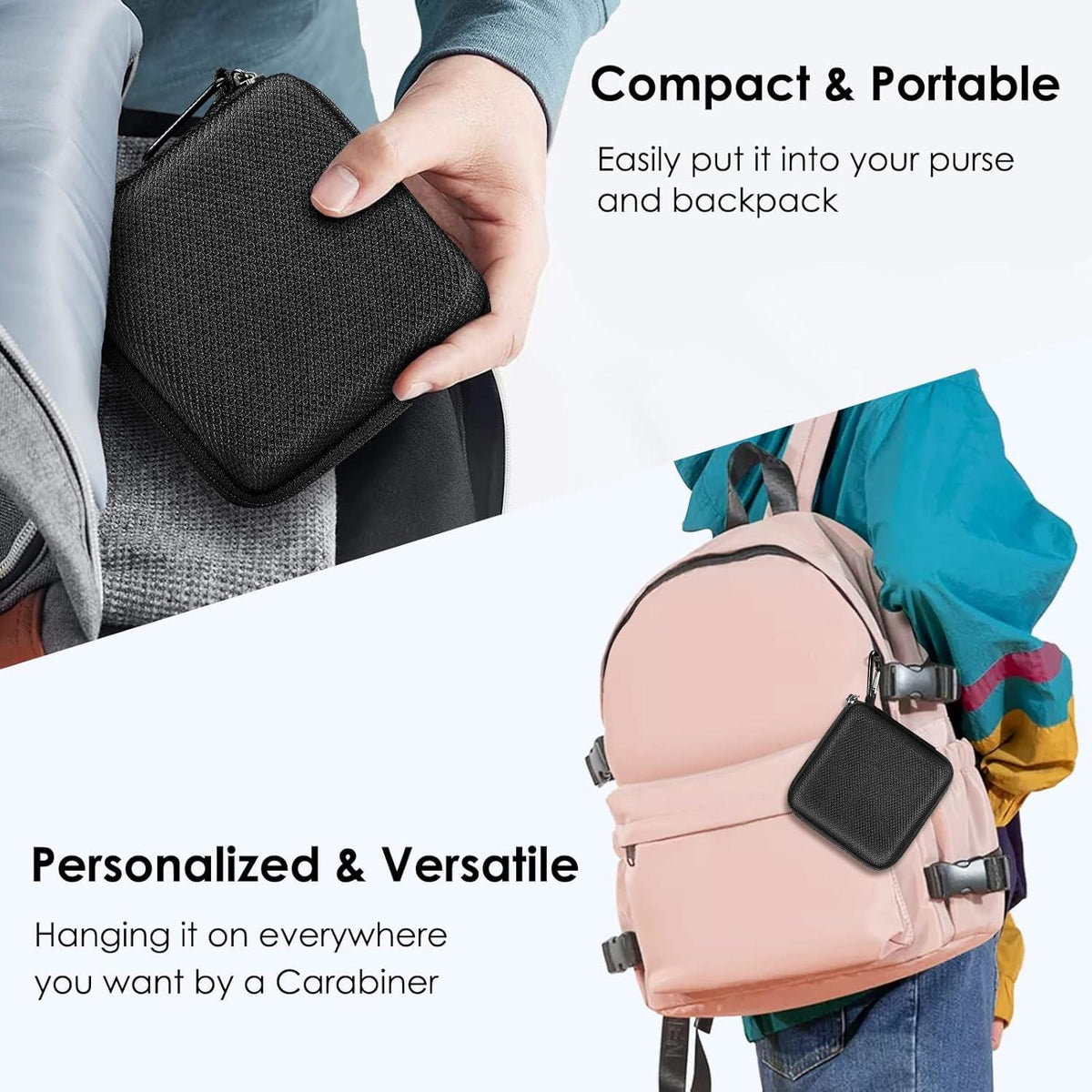Hartschalen Tasche für MacBook Ladegerät und Zubehör Schwarz