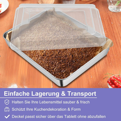 Herogo Kuchenform mit Deckel Edelstahl 23,8x18x5 cm Spiegelfinish