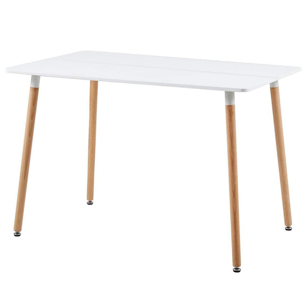 Skandinavischer Esstisch 110x70cm – Weißer Küchentisch aus MDF & Buche