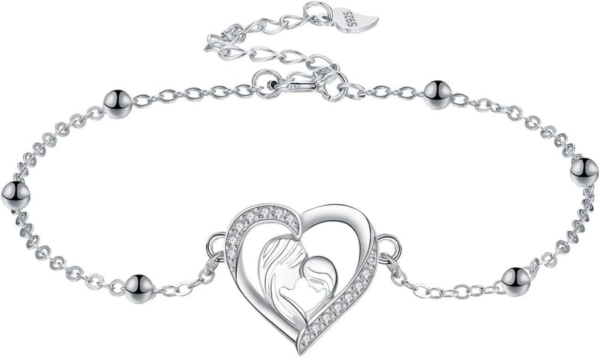 Mutter Tochter Armband Sterling Silber Herz Geschenk Mama