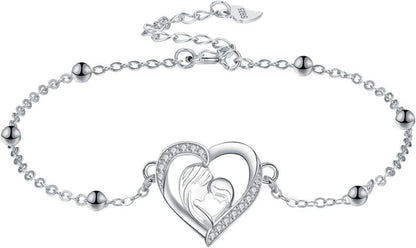 Mutter Tochter Armband Sterling Silber Herz Geschenk Mama