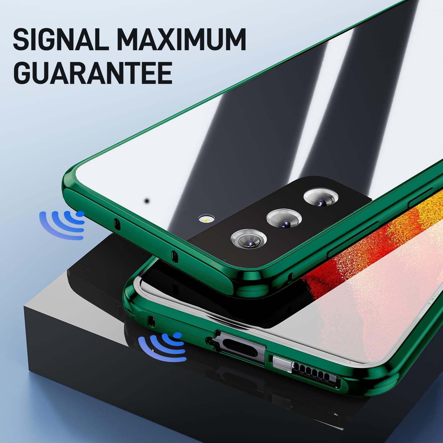 Samsung Galaxy S23 Hülle Magnet Adsorption Aluminiumrahmen Grün