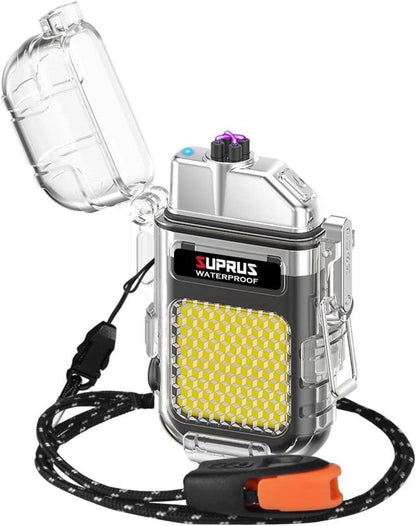 Wasserdichtes Leuchtfeuerzeug 3 Modi Taschenlampe Winddicht Dual