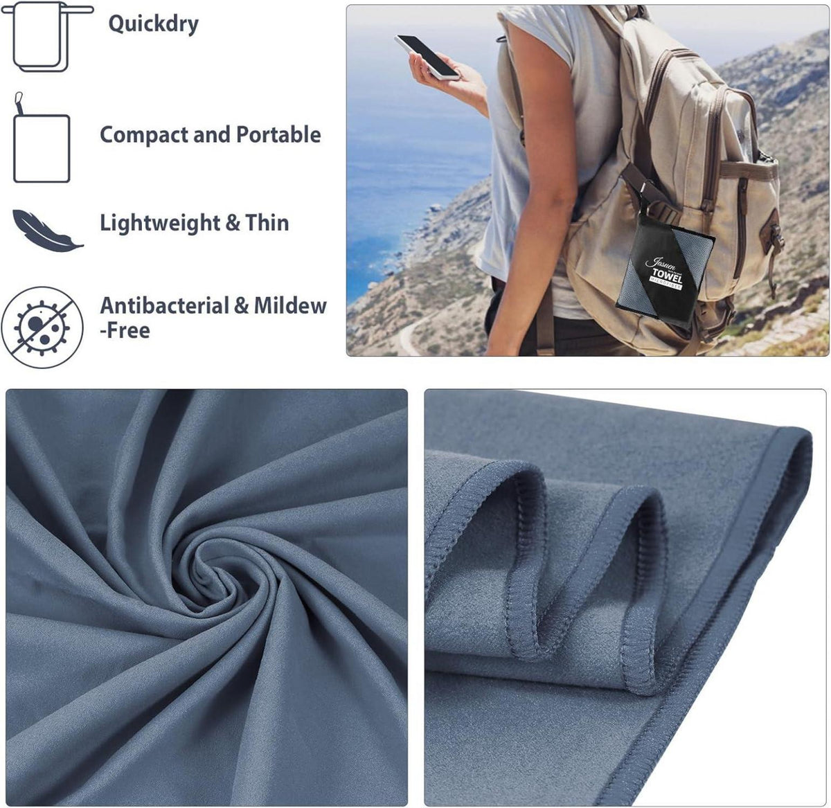 Schnelltrocknendes Mikrofaser Handtuch Set für Sport und Reisen