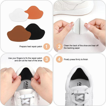 Sneaker Fersen Reparatur Patches, 8 Paar, Schwarz, Weiß, Kaffee, Dunkelgelb