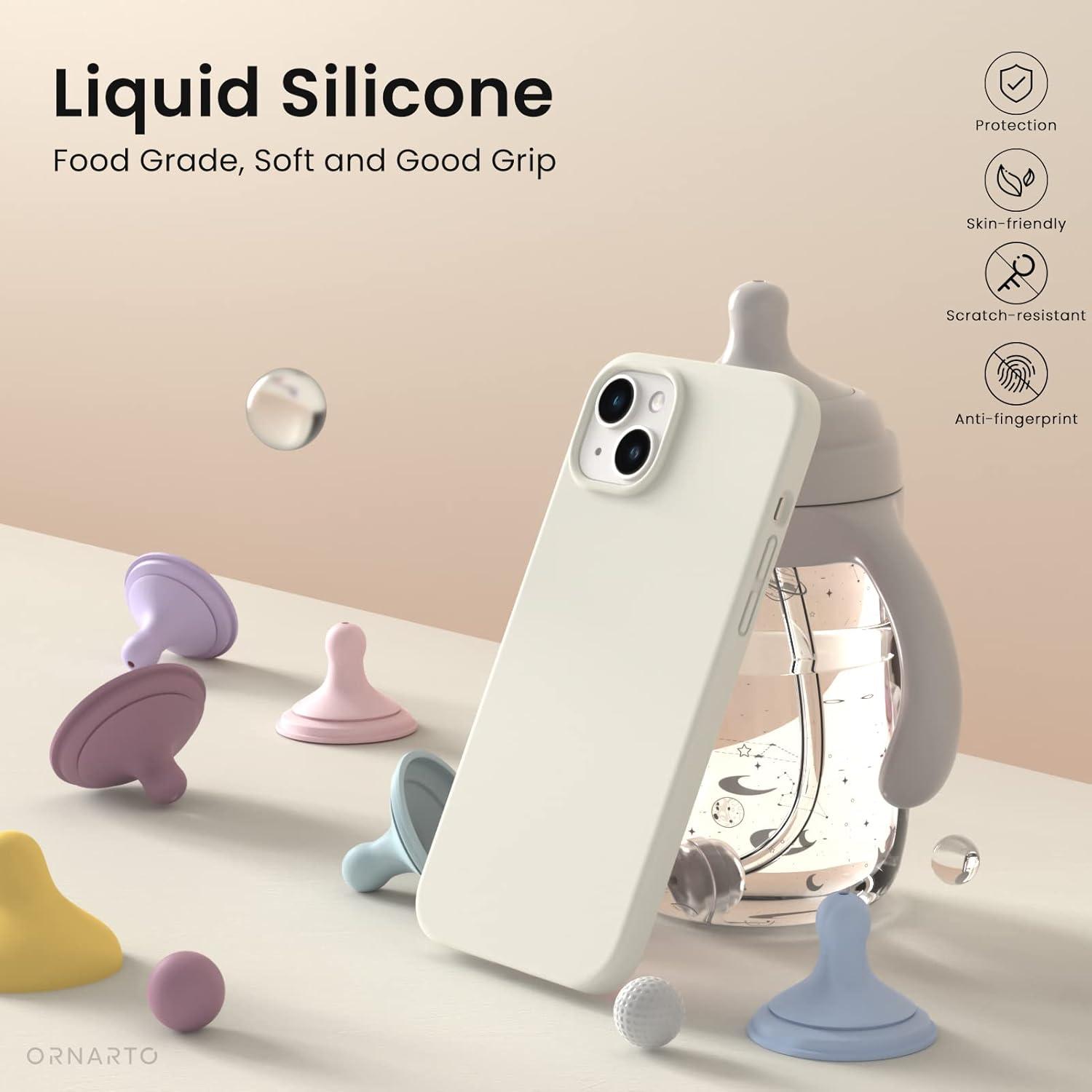 ORNARTO iPhone 14 Hülle 6,1 Zoll 2022 Silikon Case Ultra Dünn Voller