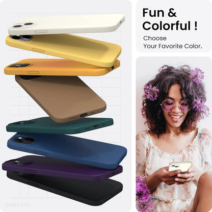 ORNARTO iPhone 14 Hülle 6,1 Zoll Silikon Case Voller Schutz Flüssig Silikon Handyhülle