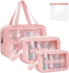 Transparente PVC Kulturbeutel Set 4-tlg. Make up Tasche Reise