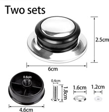 2er Set Deckelgriff Bakelit Edelstahl Ersatz，Topfdeckel