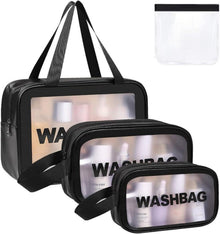 Transparente Kosmetiktasche Set 4tlg. wasserdicht & auslaufsicher