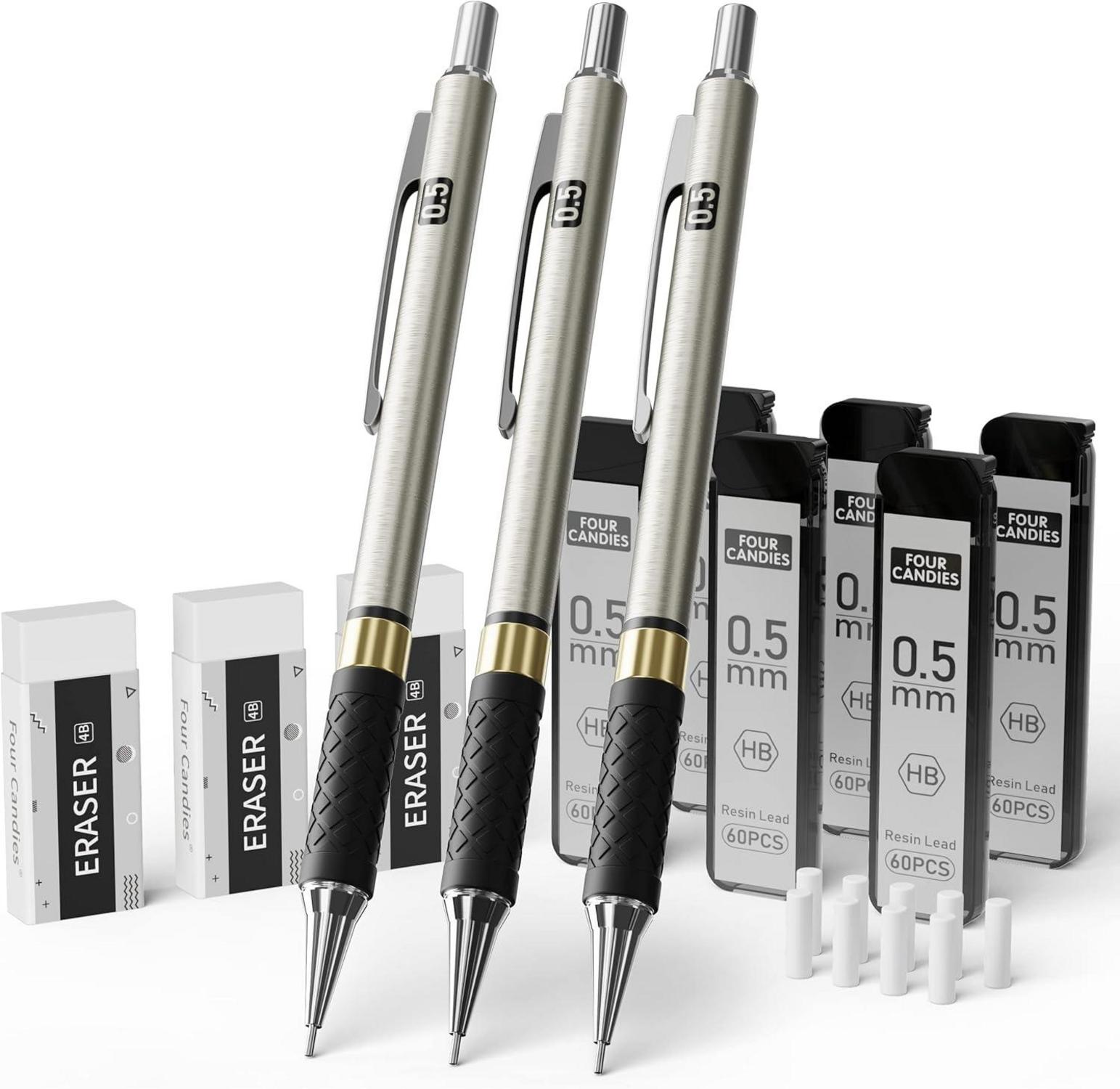 Druckbleistift Set 0,5 mm mit 360 HB-Minen und Etui