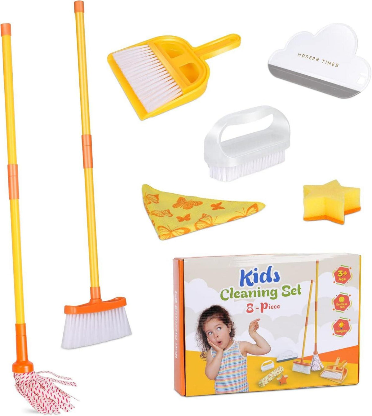 Kinder Putzset Reinigungsset 8-teilig Haushalt Spielzeug