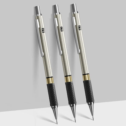 Druckbleistift Set 3 Stk. 0,7mm Metall HB-Minen Radiergummi Zeichnen