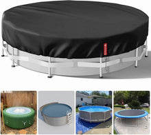 Runde Poolabdeckung mit Solartechnologie und Kordelzug - Schwarz