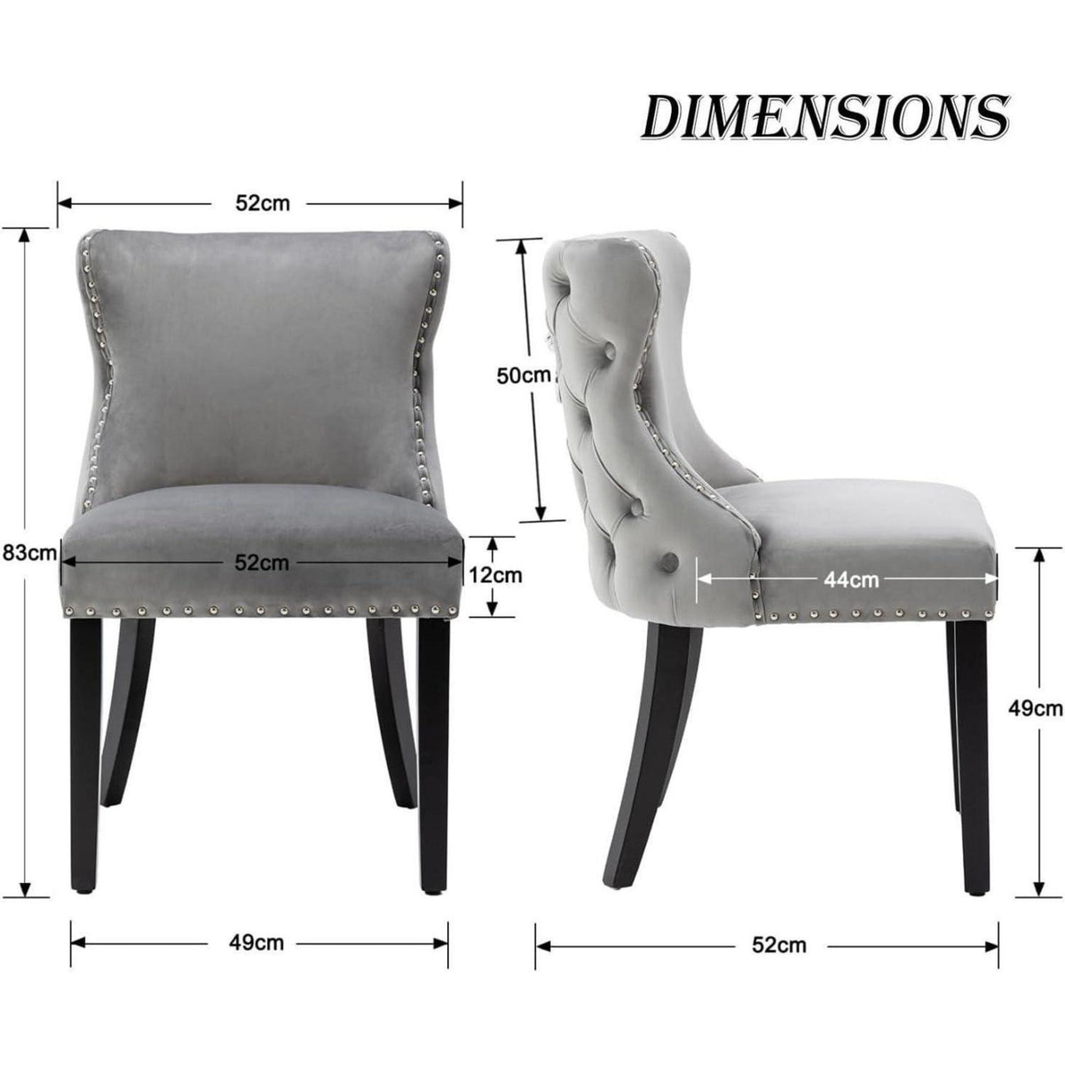 Samt Esszimmerstühle 4er Set Grau – Gepolstert & Modern