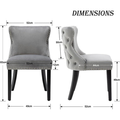 Samt Esszimmerstühle 4er Set Grau – Gepolstert & Modern