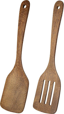 2er Set Geschlitzter Holz Pfannenwender 30cm Antihaft