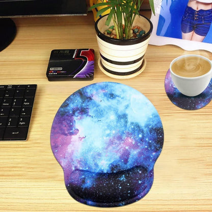 Ergonomisches Mauspad mit Handauflage & Gelkissen (Blaue Galaxie)