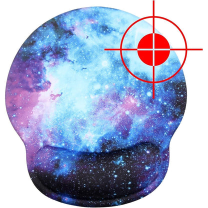 Ergonomisches Mauspad mit Handauflage & Gelkissen (Blaue Galaxie)