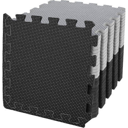 Fitness Bodenschutzmatte Set 48-teilig 4.41 Qm Schwarz Grau