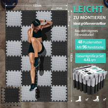 Fitness Bodenschutzmatte Set 48-teilig 4.41 Qm Schwarz Grau