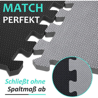 Fitness Bodenschutzmatte Set 48-teilig 4.41 Qm Schwarz Grau