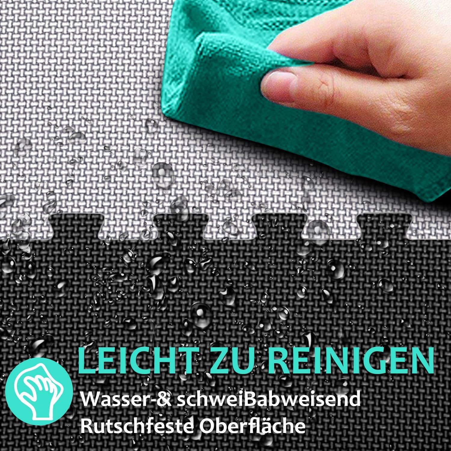 Fitness Bodenschutzmatte Set 31x31cm Puzzlematte Eva Sportmatte Muster rutschfest schwarz grau Outdoor 4.41 Qm 48 Matten