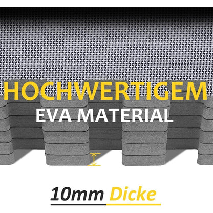 Bodenschutzmatte Fitness Set 24 Matten Eva Puzzlematte Grau
