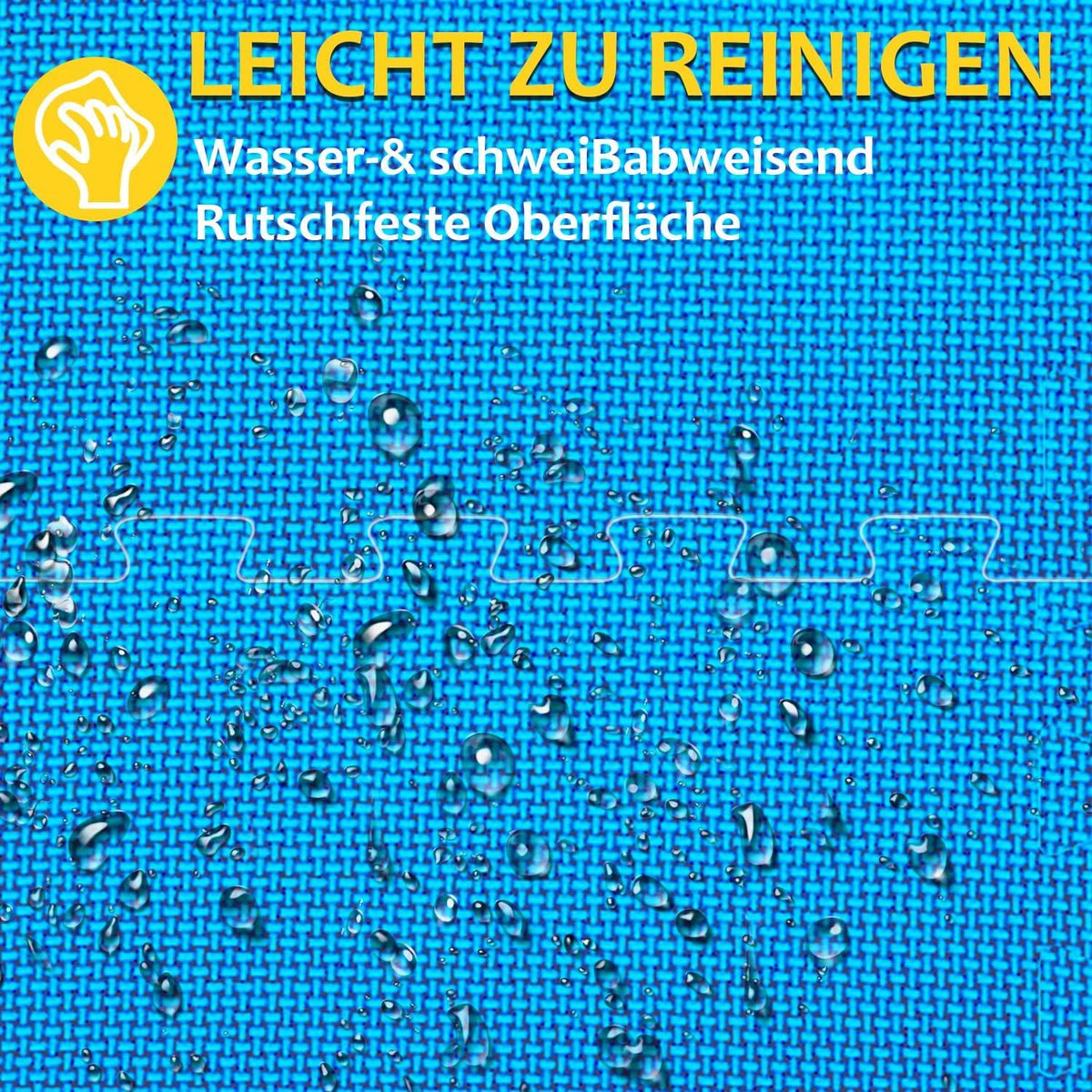 Fitness Bodenschutzmatte Set 24 Puzzlematte 2.22 Qm rutschfest Blau