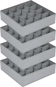 Socken Aufbewahrungsboxen 4 Stück Organizer 16 Fächer- Hellgrau