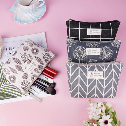 Aucuu Kosmetiktasche Segeltuch 4 Stück Klein Reise Makeup Tasche Organizer