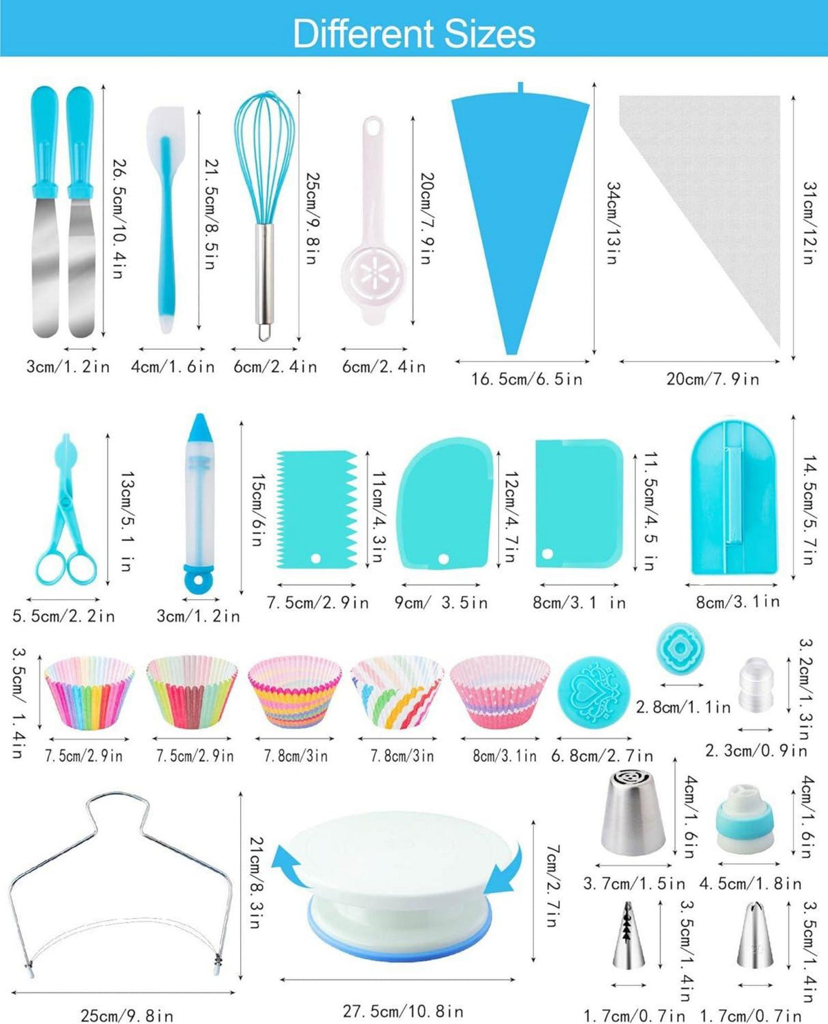 Torten Zubehör Set 356-teiliges Backzubehör Kuchen Dekorieren mit