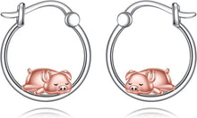 Pig Hoop Earrings 925 Sterling Silber Damen Dino Schmuck