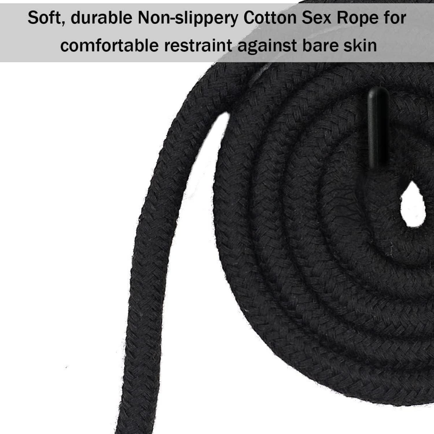 10m Schwarz Baumwollseil für Bondage & Fesselspiele 4er Set